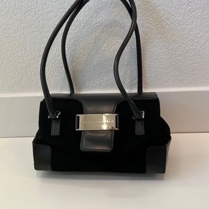 Preowned Fratelli Rossetti black handbag suede & leather, shoulder strap…